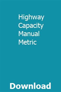 highway capacity manual 2016 reference